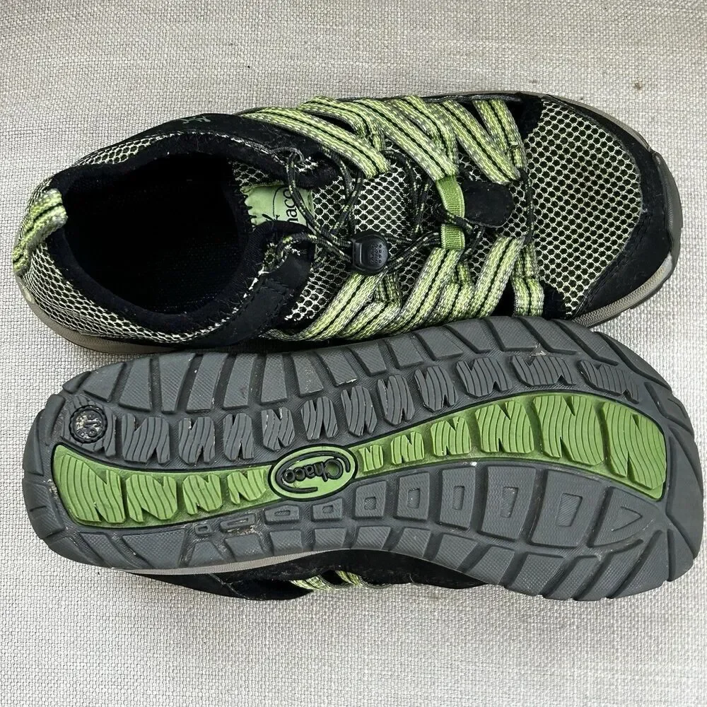 Kids Chaco Outcross Water Shoes Size 3 Junior Green Black Comfort Hike